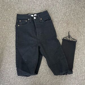 Re/done black high waisted jeans